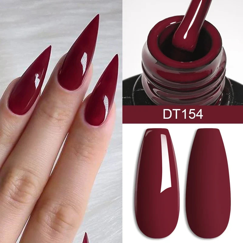 Blushimmer 7ml Burgundy Crimson nail gel polish with high pigment, non-streak, long-lasting UV/LED soak-off nail art gel for home salon.