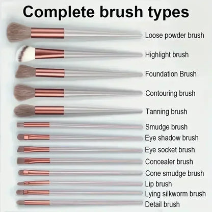 Blushimmer vegan makeup brush set with soft fluffy kabuki and blending brushes for foundation, contour, and baking application.
