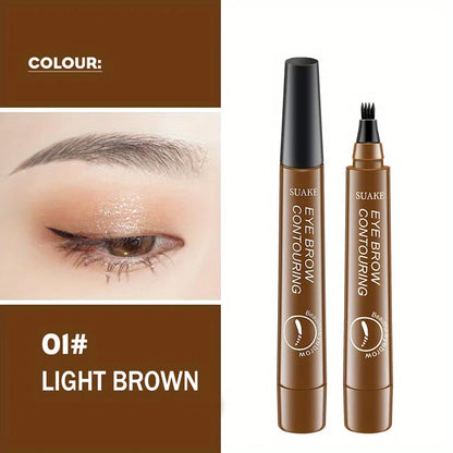 Blushimmer waterproof eyebrow pen with 4-split head, microblading eyebrow pencil for natural-looking brows in 5 colors