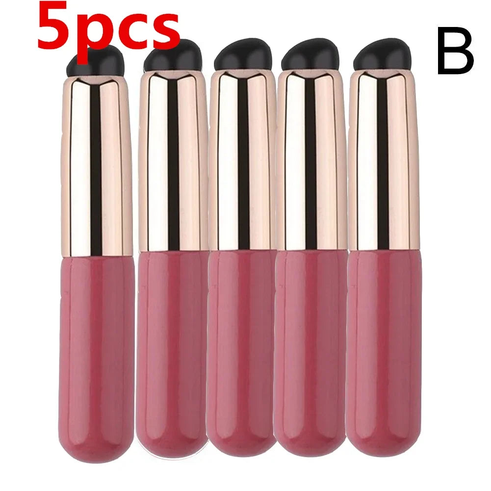 Blushimmer silicone lip brush with cover cap, round head concealer brush, soft, flexible, like fingertips, ideal for lipstick application