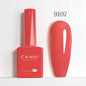 Blushimmer CANNI Hema Free Nail Gel Polish Fall Collection with semi-permanent red jelly nude color and long-lasting top coat, 9ml