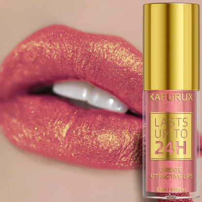 Blushimmer 14-color glitter metallic lip gloss set with shiny, waterproof liquid lipsticks and lip oils in vibrant shades.