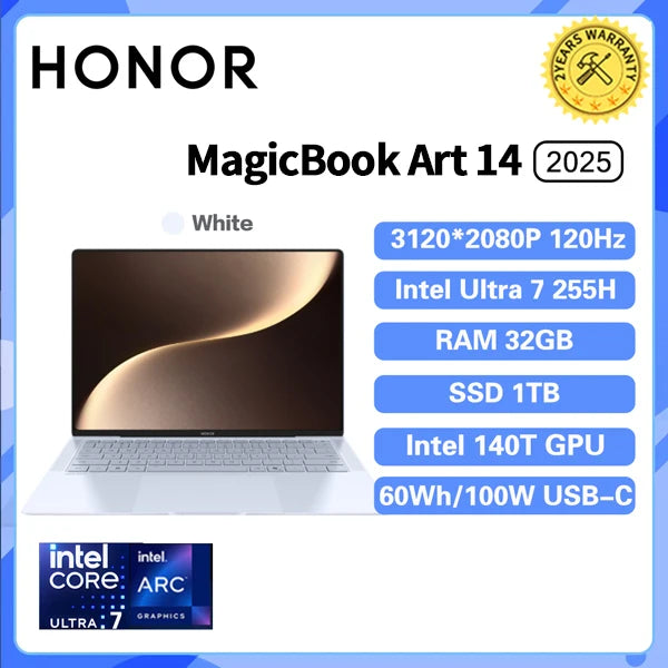 Honor MagicBook Art 14 2025 Laptop Ultra5/Ultra7 32G 1T 14.6-inch 3.1K 120Hz OLED Screen Notebook PC