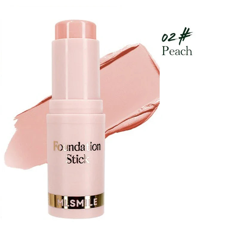 Blushimmer facial stick foundation for dark skin, full coverage, matte finish, oil-control, concealer, and primer in a portable stick form