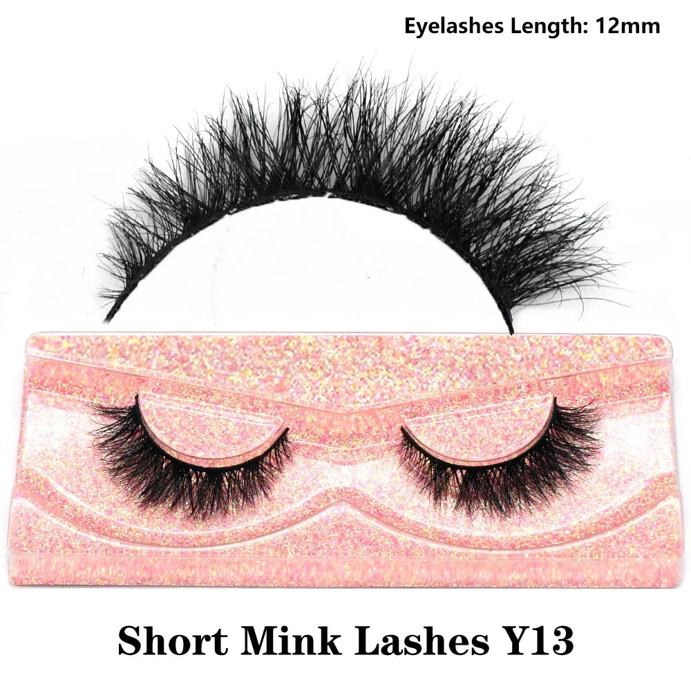 Blushimmer 3D Mink Fluffy Half False Eyelashes with clear band, natural soft lightweight eye extension, reusable short strip lashes