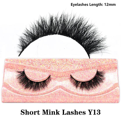 Blushimmer 3D Mink Fluffy Half False Eyelashes with clear band, natural soft lightweight eye extension, reusable short strip lashes