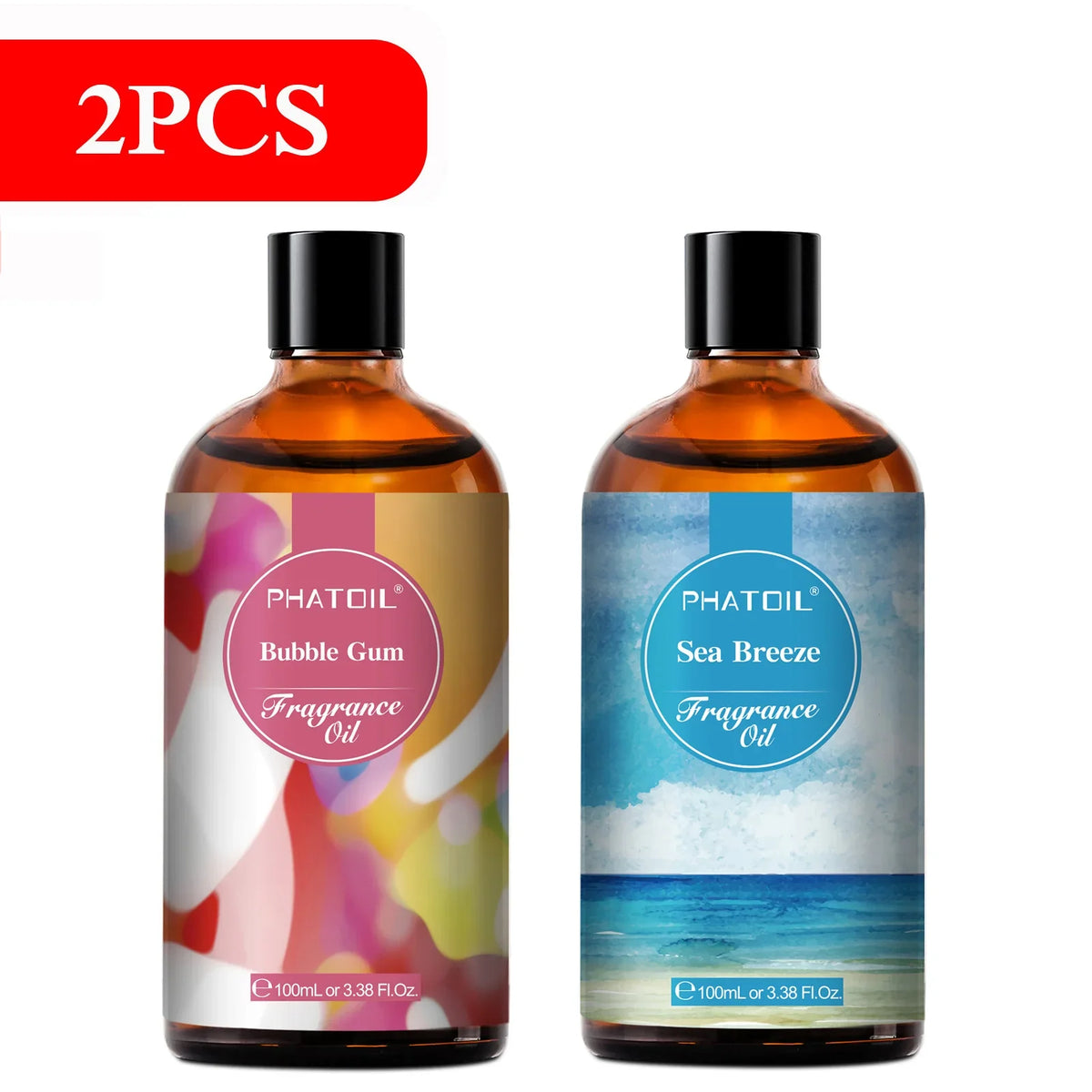 Blushimmer PHATOIL 100ml fragrance oil with coconut, vanilla, bubble gum, sea breeze, and white musk scent for candles and soap making