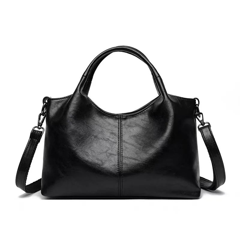 Women's Handbag, Large Capacity Elegant Detachable Crossbody & Handheld Shoulder Bag with Golden Tone Hardware, Zipper Closure