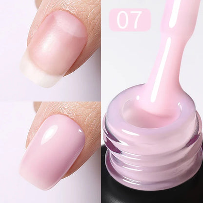 Blushimmer Born Pretty 15ml Jelly Nude Rubber Base Gel in natural milky white, semi-permanent soak-off UV/LED gel varnish