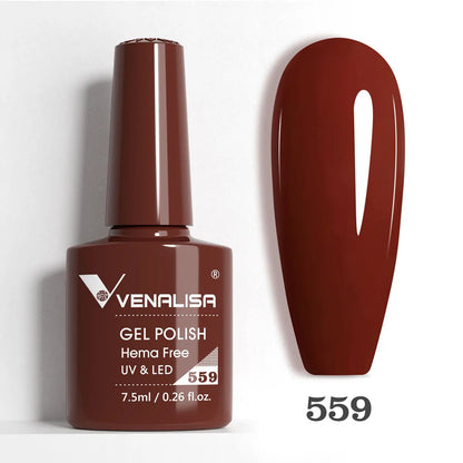 Venalisa Blushimmer glitter full coverage gel nail polish in jelly pink nude, UV/LED soak-off French nail design