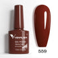 Venalisa Blushimmer glitter full coverage gel nail polish in jelly pink nude, UV/LED soak-off French nail design