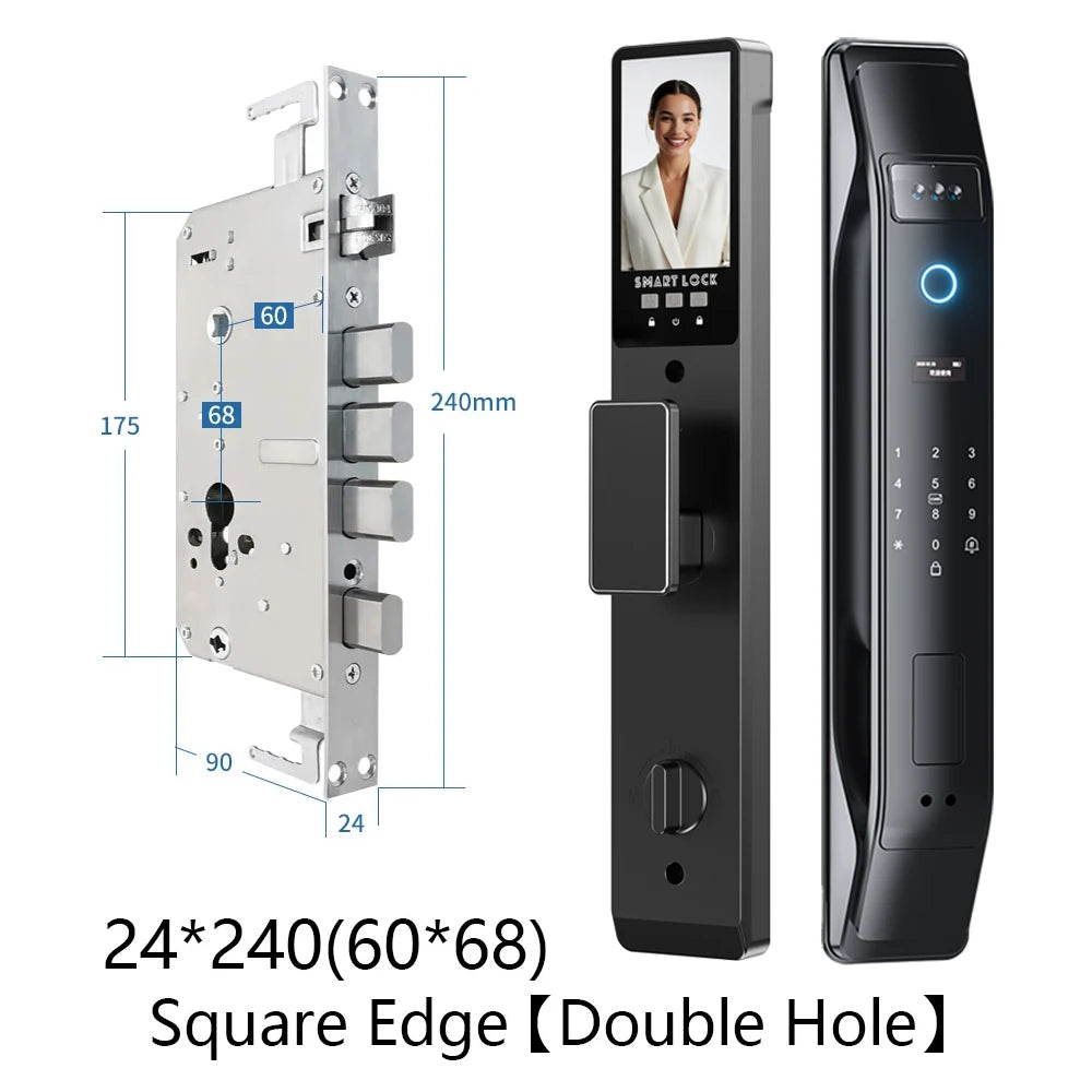 SANKESONG Tuya Smart 3D Face Door Lock Security Camera Monitor Intelligent Fingerprint Password Biometric Electronic Key Unlock