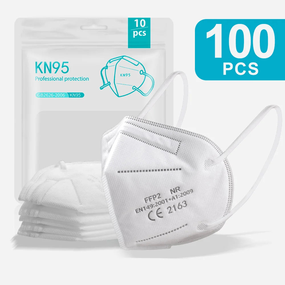 10-200pcs FPP2 Masks Black FFP2 Masks CE Approved ffp2mask Adult 12 Colors Adult Face Mask Dustproof Respirator KN95 Facemask