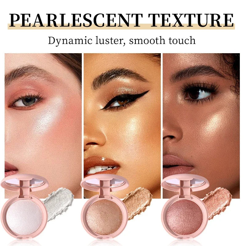 Blushimmer waterproof highlighter powder with shimmer and glitter, designed for face, eyes, cheeks, body, and hair makeup.