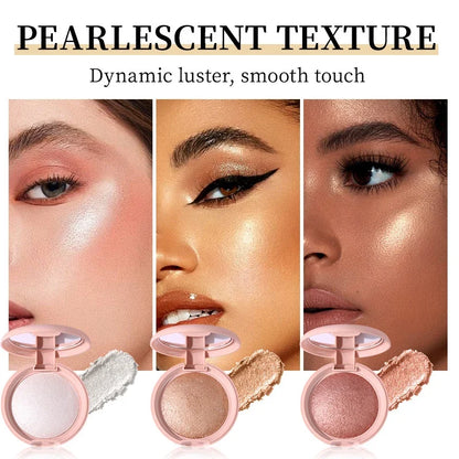 Blushimmer waterproof highlighter powder with shimmer and glitter, designed for face, eyes, cheeks, body, and hair makeup.