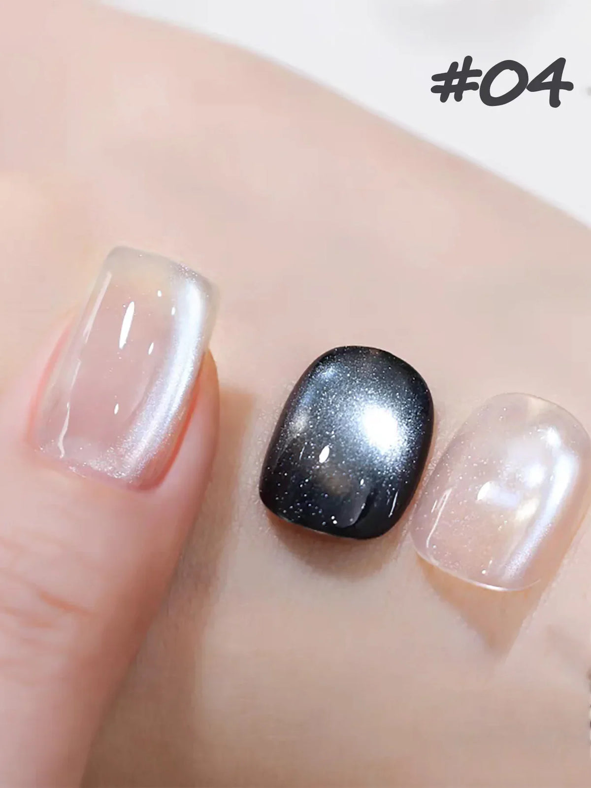 Blushimmer Shaka 1-4pcs spring/summer blue and green cat eye gel nail polish with ocean bubble design, perfect for stylish manicures.