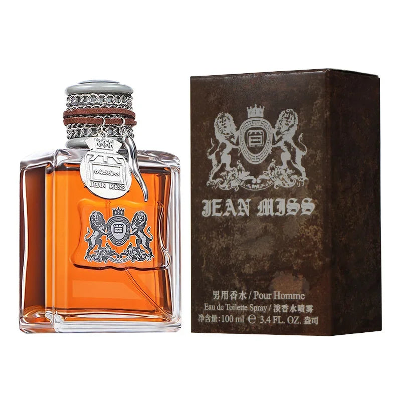 Blushimmer Charm Unleashed Cologne bottle featuring woody, citrus, and vitality notes in a sleek perfume design for men.