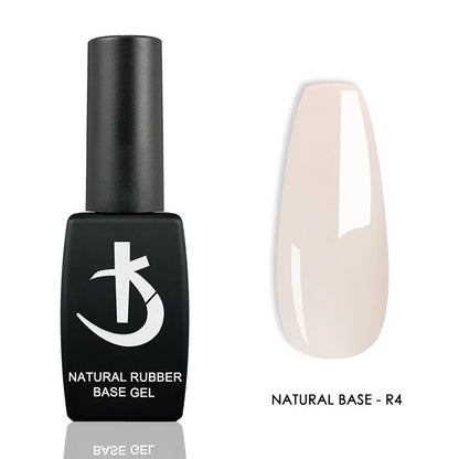 Milky white rubber base gel polish by Blushimmer, nude pink color for gel nails, UV and LED compatible, semi-permanent nail art enamel