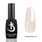 Milky white rubber base gel polish by Blushimmer, nude pink color for gel nails, UV and LED compatible, semi-permanent nail art enamel