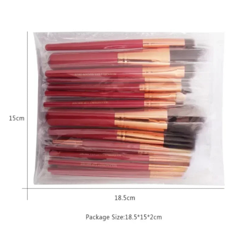 Set of 22 professional makeup brushes by Blushimmer, includes eyeshadow, eyeliner, and cosmetic brushes in a complete makeup tools kit.