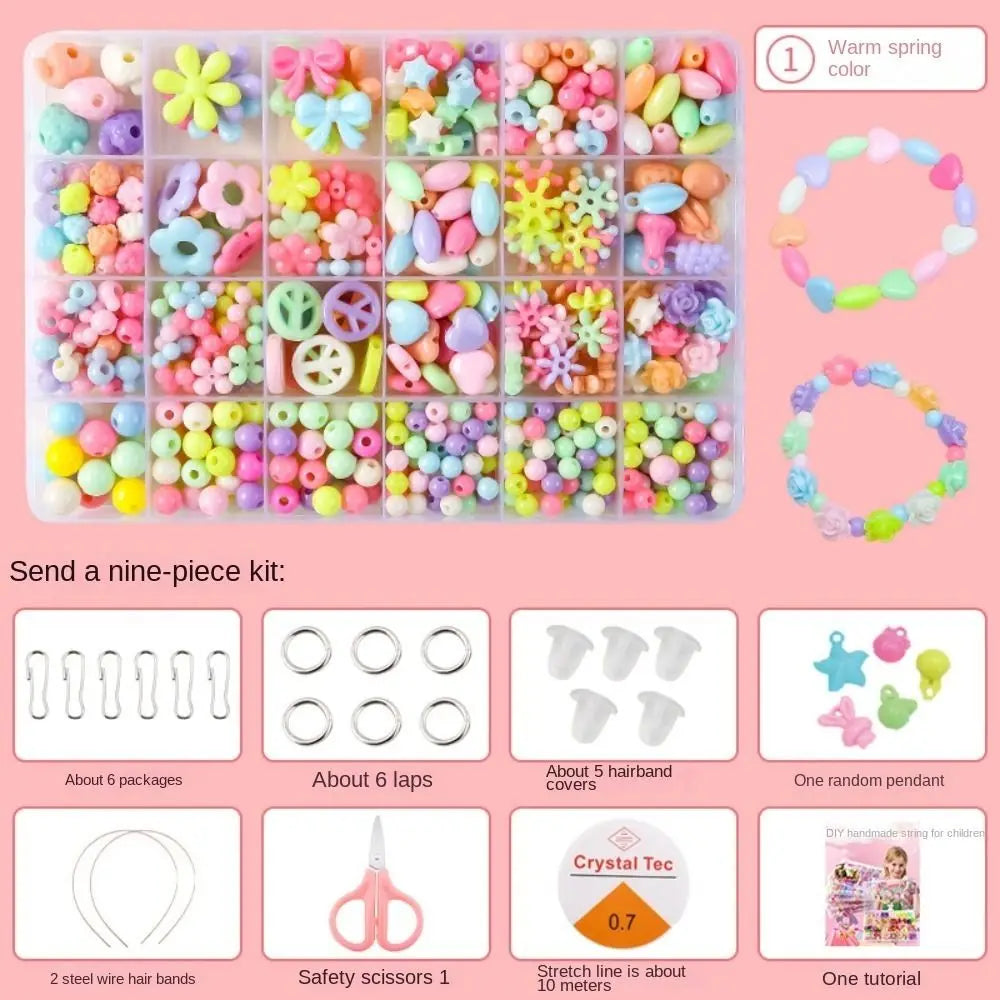 Arts Crafts DIY Handmade Beaded Kit Toy DIY Toy Jewelry Set DIY Making Beads Kit Toy Kawaii Creative