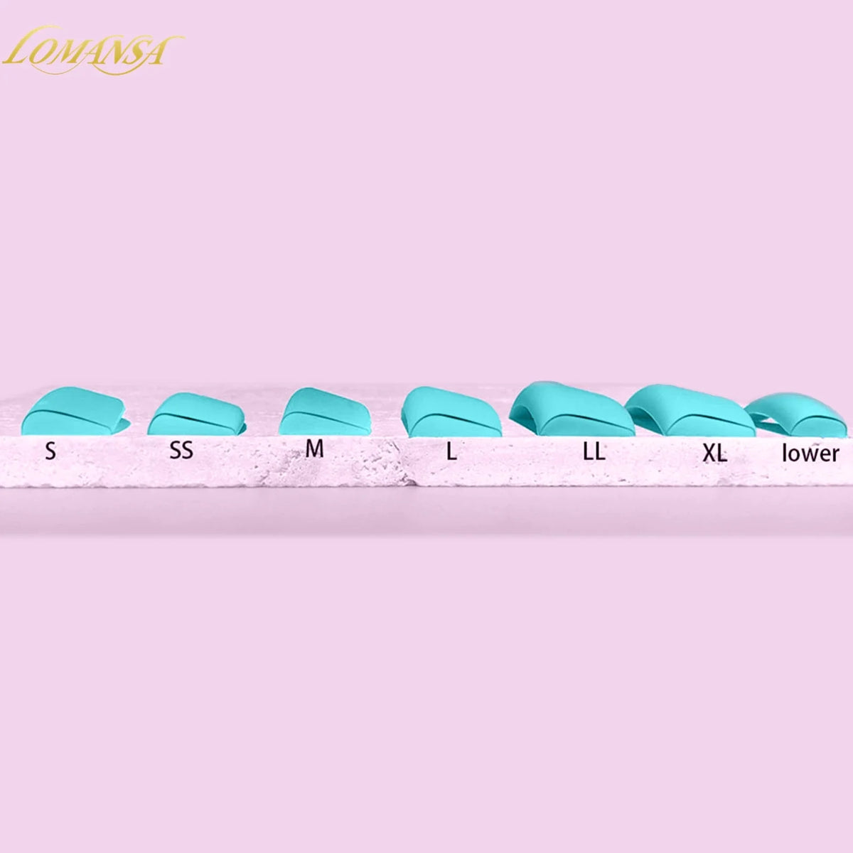 Blushimmer Lomansa 7 Pairs L Curl Silicone Eyelash Perm Pads with sticky lash rod shields and 3D eyelash curler accessories