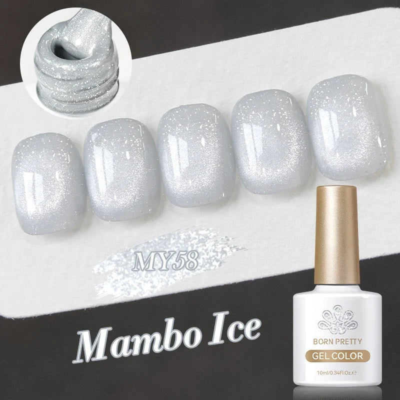 Purple grape magnetic gel nail polish by Blushimmer with fruit-inspired design, glass beads, and whitening effects, 10ml bottle.