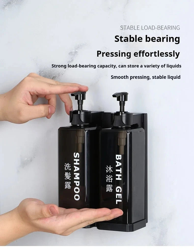 Hotel Shampoo and Shower Gel Separate Bottles Wall Mounted No Punching Hand Sanitizer Boxes Wall Mounted Manual Soap Dispensers