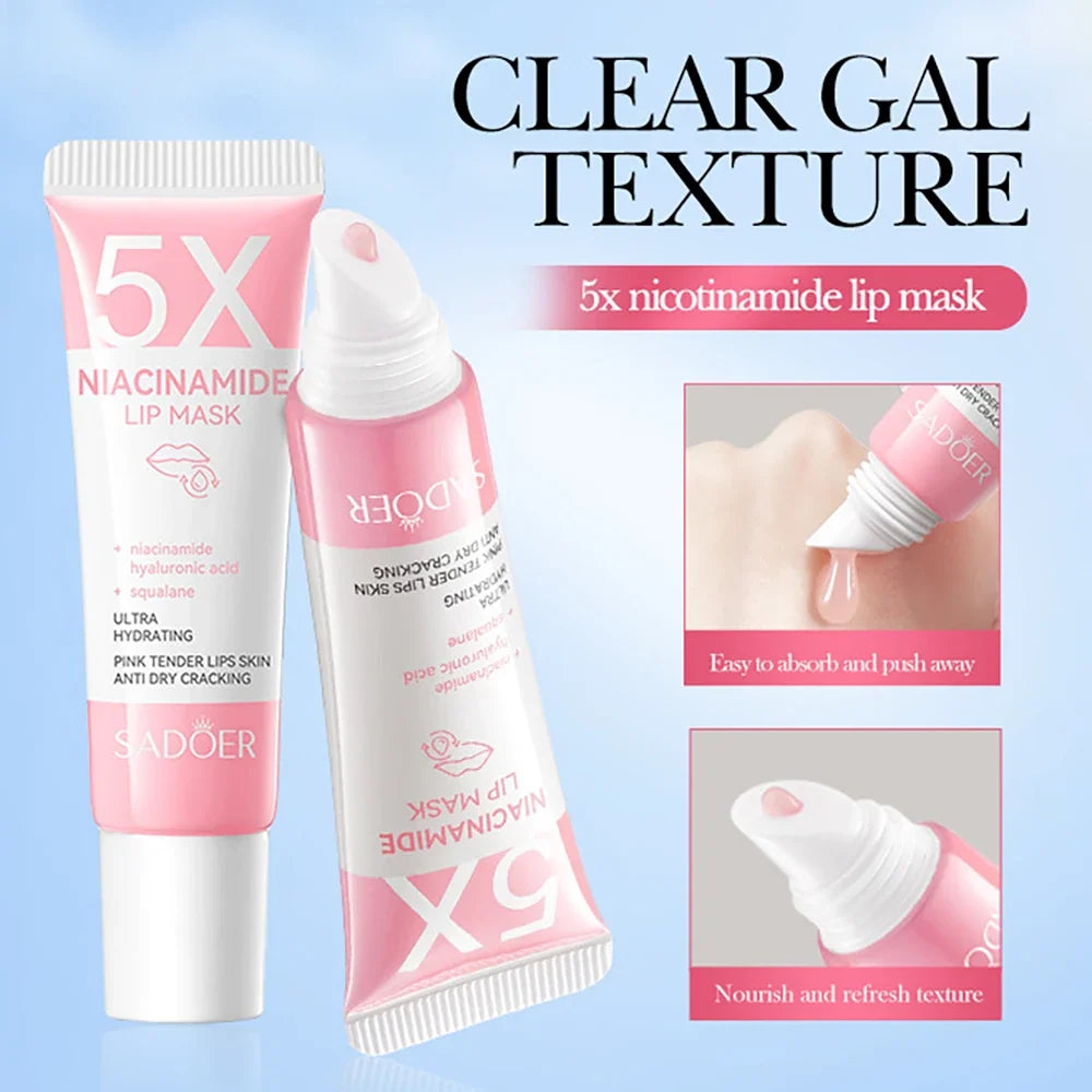 Blushimmer Niacinamide Plumping Lip Mask in 10g jar, hydrating and anti-dryness for soft, pink lips, chapped lip treatment overnight
