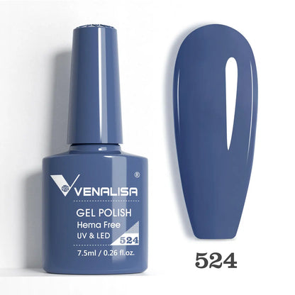 Blushimmer Venalisa HEMA TPO free glitter gel nail polish with pink nude full coverage for UV and LED French nails.
