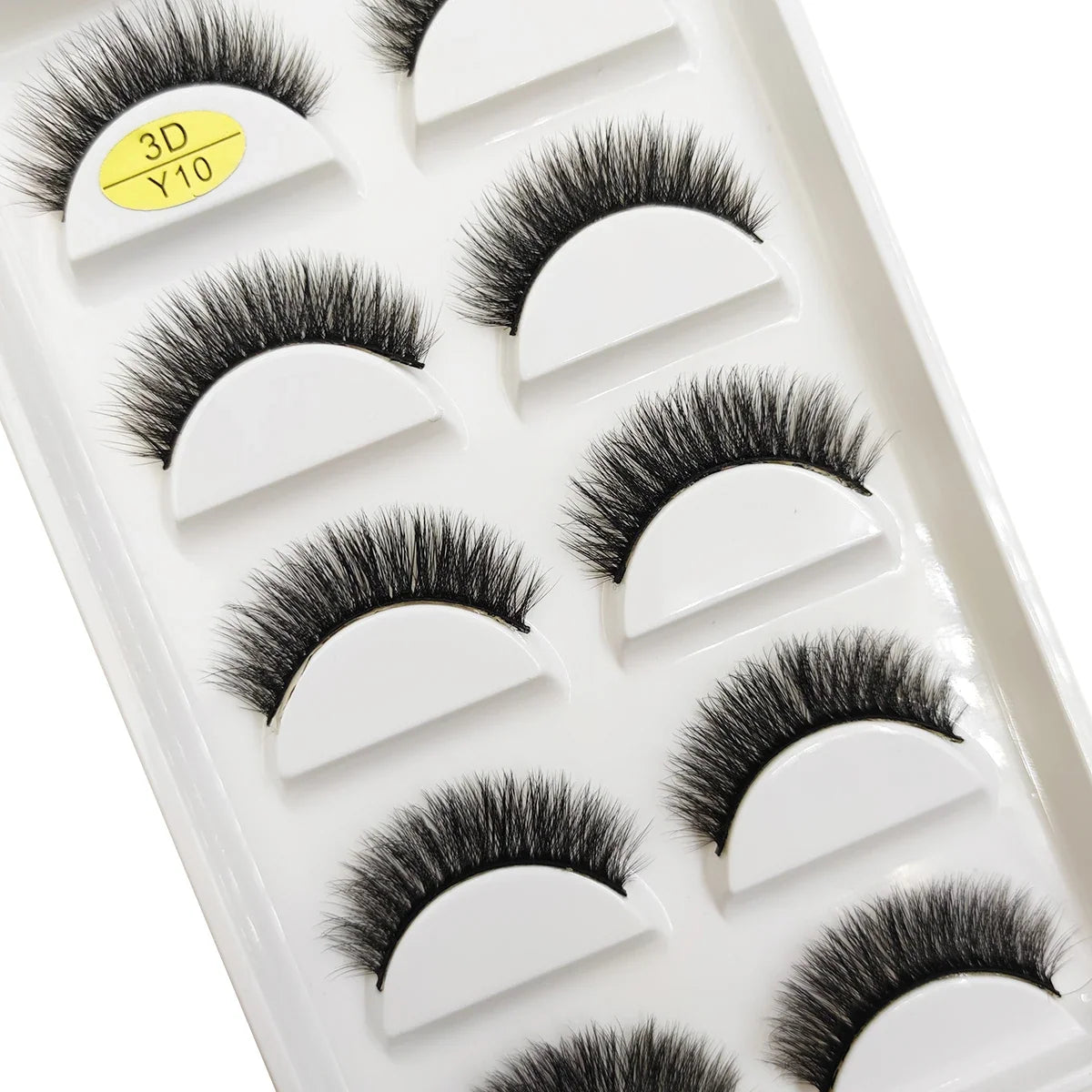Set of 5 pairs of natural 3D mink false eyelashes with soft wispy, fluffy design for makeup, in 9 styles by Blushimmer