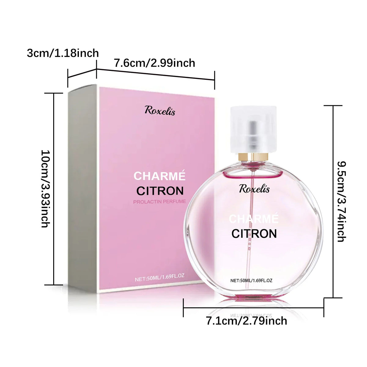 Blushimmer women's perfume bottle with elegant floral scent, showcasing a sleek design for long-lasting, fresh, and subtle fragrance.