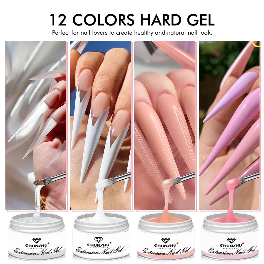 Blushimmer 30ML milky white hard gel for nail extensions, self-leveling builder and reinforcement gel for camouflage manicure.