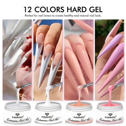Blushimmer 30ML milky white hard gel for nail extensions, self-leveling builder and reinforcement gel for camouflage manicure.
