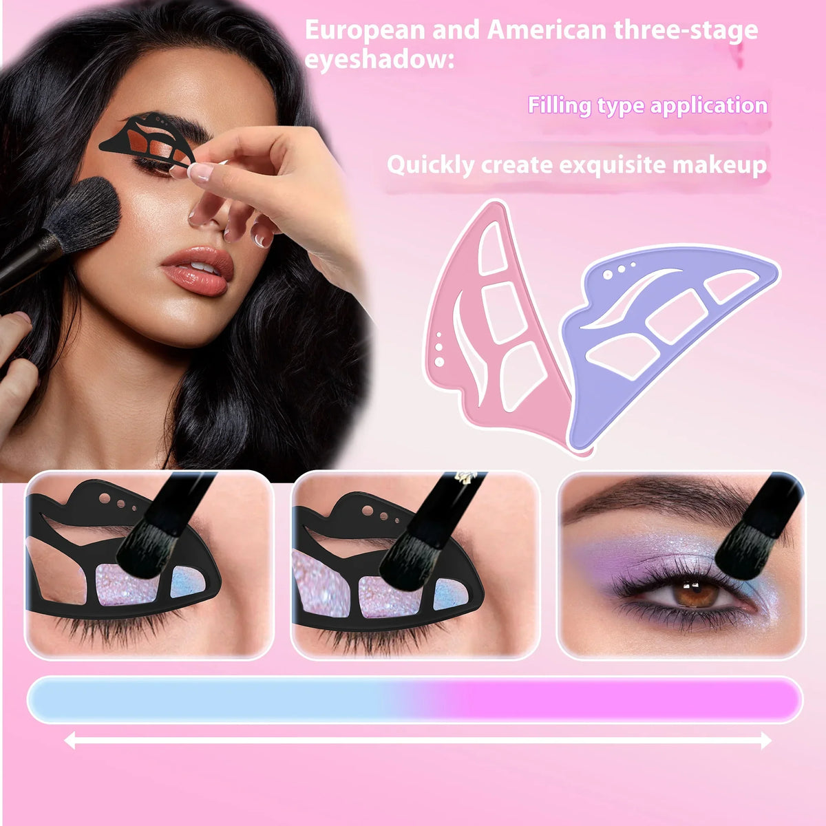 Blushimmer 1-3PCs female eye shadow tools set for quick, multi-function eye makeup application, ideal for beginners.