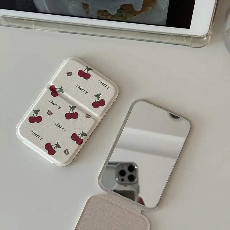 Blushimmer folding portable makeup mirror with compact design, handheld and desktop dressing mirror, ideal gift for girls