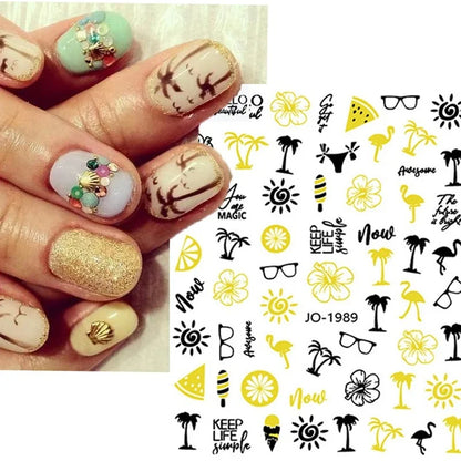 Black and white Blushimmer nail art stickers featuring sexy body press-on design for women and girls, ideal for nail decoration.