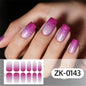 Gradient Cat Eye Style Nail Art Stickers, 16-Piece Set Self-Adhesive Waterproof Glitter False Nail Decals