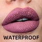Blushimmer matte velvet waterproof liquid lipstick in nude and red shades with a glossy lip glaze finish and black lips tint.