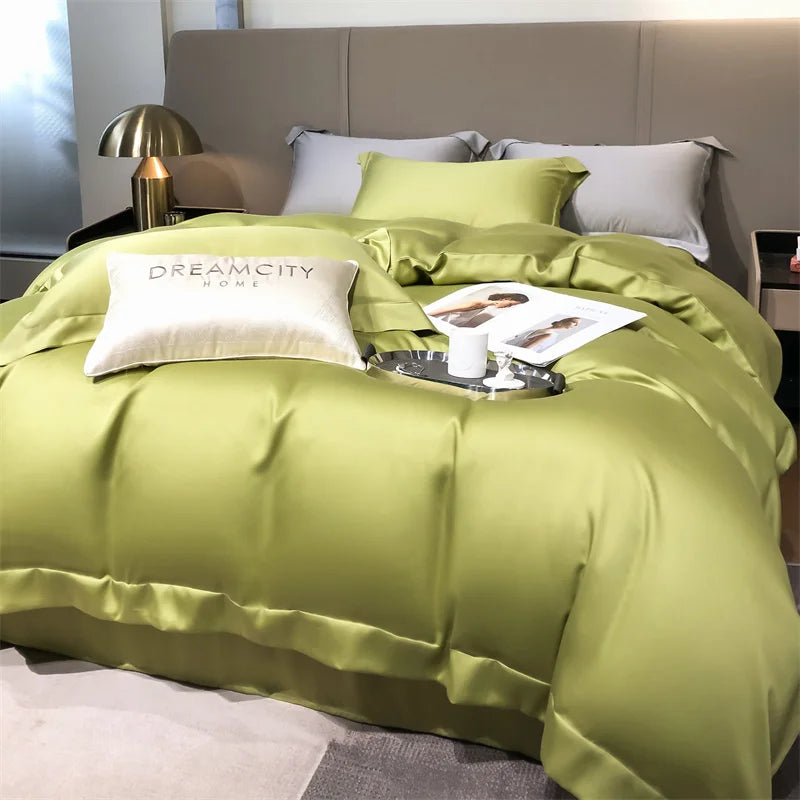 Silky 100% Bamboo Bedding Set Organic Pure Bamboo Duvet Cover Set with Quilt Cover Bed Sheet Pillowcase Luxury Cooling Bed Linen