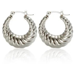 Luxury Shiny Zircon Hoop Earrings for Women Trendy Golden Stainless Steel Wed Ear Geometric Circle Earring Jewelry Pendientes