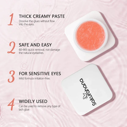 Blushimmer SAKURAHANA eyelash glue remover gel cream with no stimulation, professional Korean lash makeup remover in a white tube.