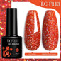 Colorful LilYCUTE 7ML gel nail polish bottles in various shades, showcasing long-lasting semi-permanent UV gel nail art by Blushimmer.