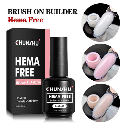 CHUNSHU Hema FREE Construction UV Gel 18ml Builder Nail Gel In A Bottle Semi Permanent Thick Rubber Base Gel Extension Nails Art