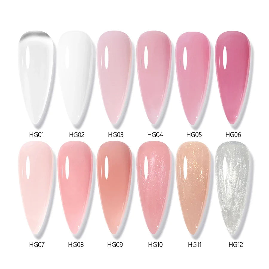 Blushimmer 30ML milky white hard gel for nail extension, self-leveling builder and reinforcement gel for manicure and camouflage nails.