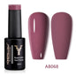 YOKEFELLOW 10ml translucent pink gel nail polish by Blushimmer, showing a smooth, glossy soak-off UV gel with long-lasting finish.