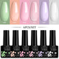 LILYCUTE 6Pcs/Set 7ML Gel DIY Nail Polish Bright Pink Semi Permanent Soak Off UV LED Gel Varnish Nail Art Design Manicure Kit