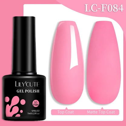 Colorful gel nail polish bottle from Blushimmer, 7ml, with vibrant shades for long-lasting semi-permanent manicure and nail art.