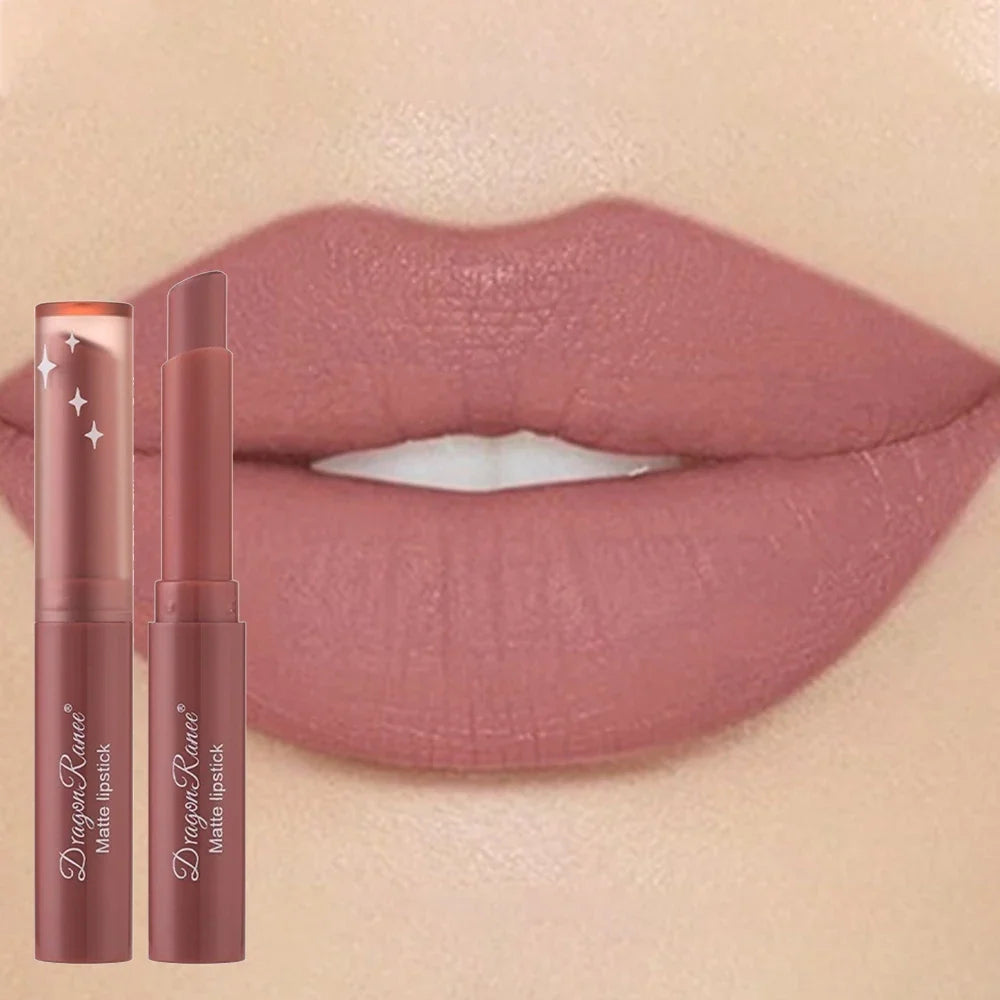 Blushimmer nude matte waterproof lipstick in sexy red velvet shade, long-lasting lip color for women, makeup cosmetic product