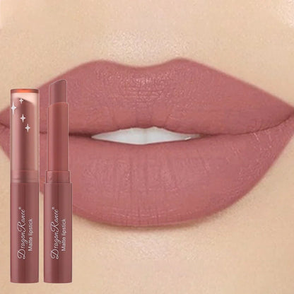 Blushimmer nude matte waterproof lipstick in sexy red velvet shade, long-lasting lip color for women, makeup cosmetic product